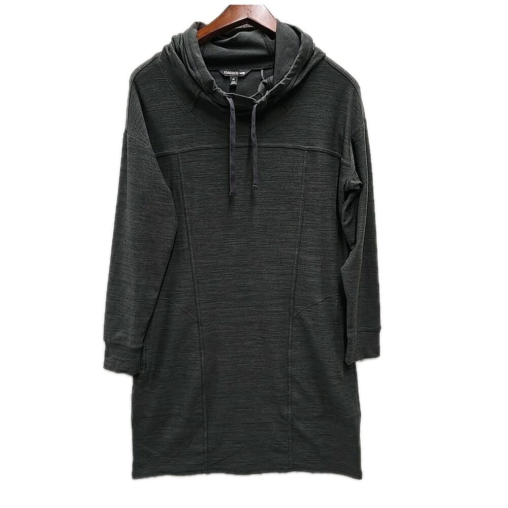 ​Toad & Co Intermosso Hoodie Dress Womens M Medium Charcoal Gray Pockets Casual